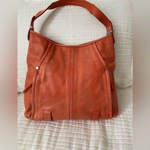 Perlina Orange Leather Bag